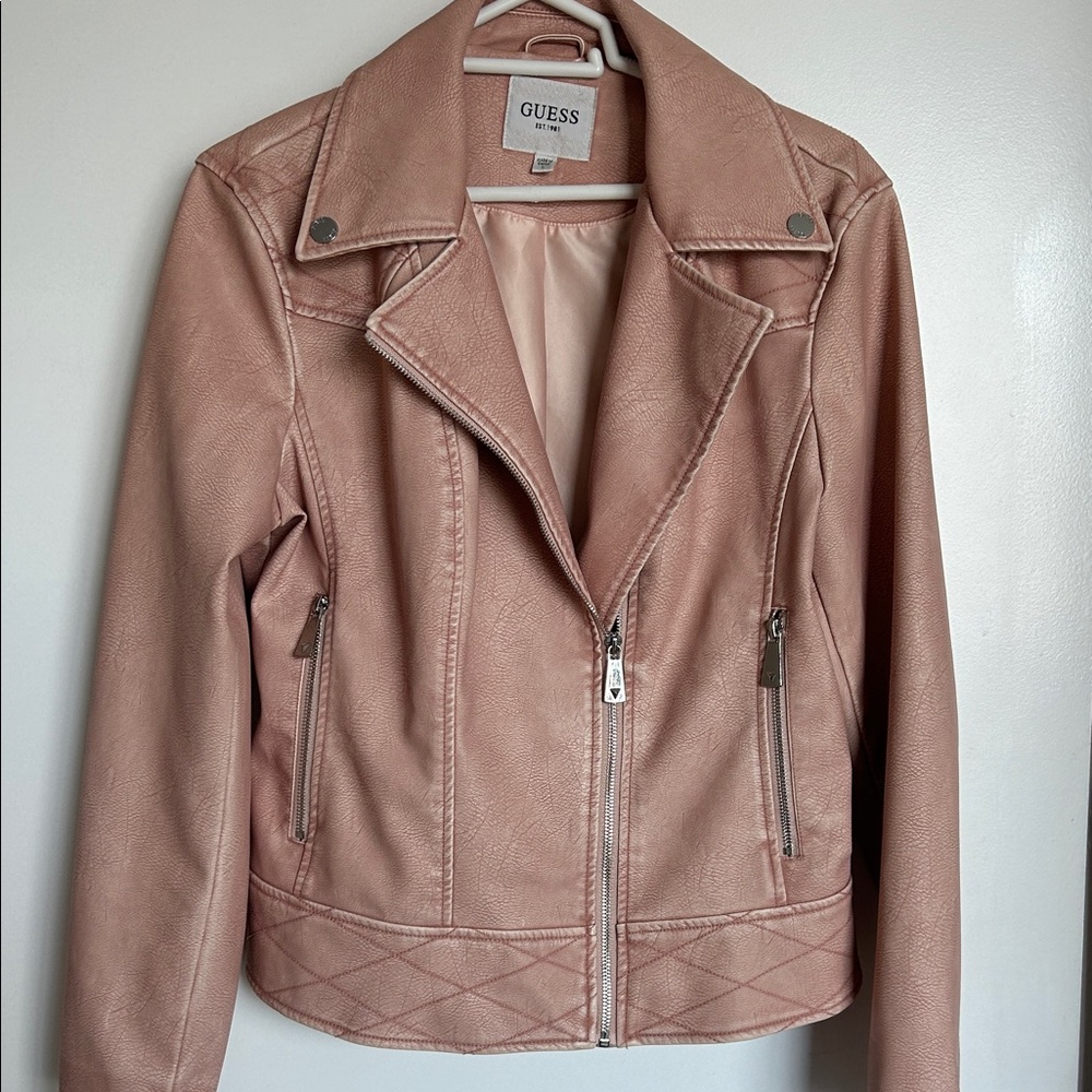 Guess Women's Blush Leather Jacket